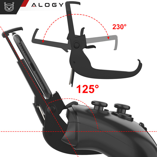 Gamepad Alogy Pad bezprzewodowy z uchwytem na telefon Gaming Set Czarny