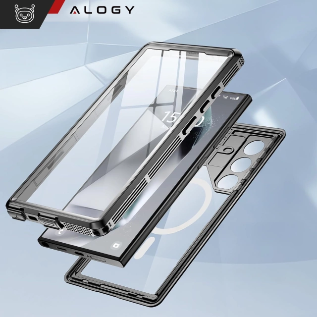 Etui Wodoodporne Alogy HydroArmor™ IP68 Case z przezroczystym tyłem Pancerna obudowa 360 do MagSafe do Apple iPhone 16 Pro Max