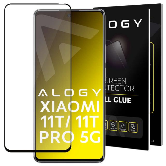 Alogy Szkło na ekran Full Glue case friendly do Xiaomi 11T 5G / 11T Pro 5G Czarne