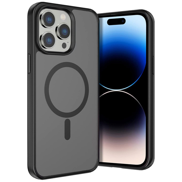 Alogy Etui ochronne do iPhone 14 Pro Ring Case obudowa na telefon do Mag Safe Czarne matowe plecki
