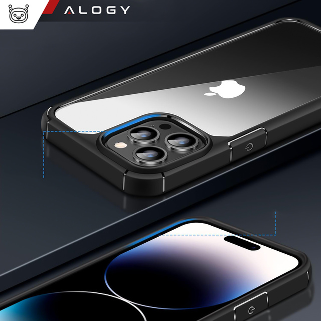 Alogy Hybrid Case Etui pancerne + 2x Szkło na ekran + 2x obiektyw do Apple iPhone 14 Pro Max Zestaw 5w1