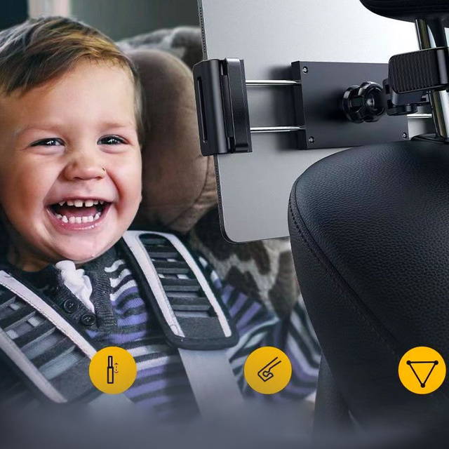 Alogy Uchwyt do samochodu na telefon/ tablet 4.7-12.9" Car Headrest Holder na zagłówek czarny