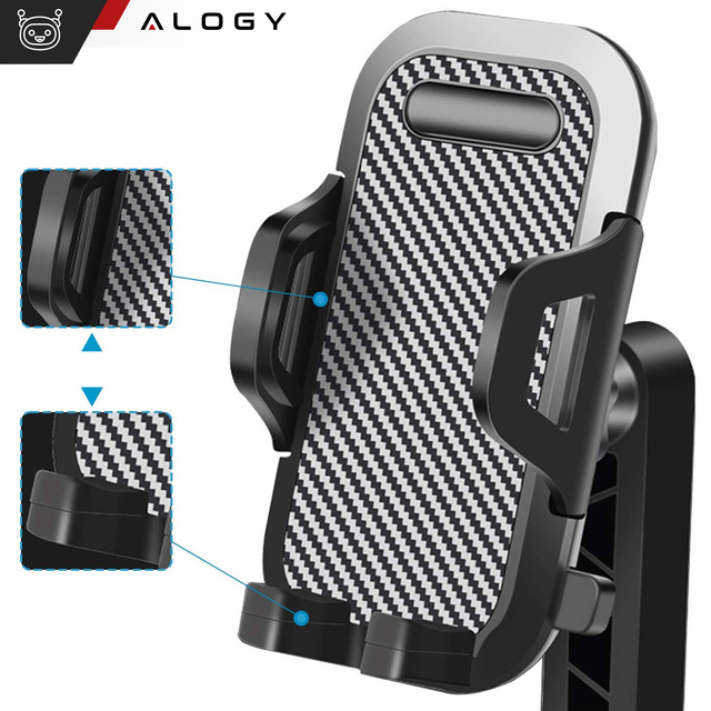 Alogy Uchwyt na telefon stojak podstawka na biurko regulowany 360 Tripod biurkowy statyw 4-7" Czarny