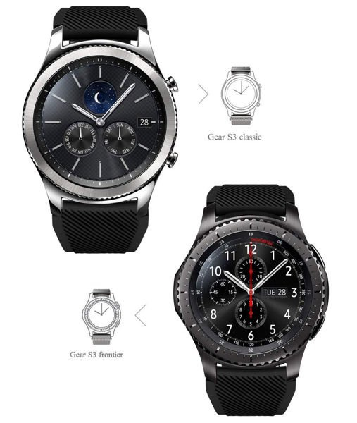 Gumowy pasek sportowy do Samsung Gear S3 / watch 46mm karbon czarny (22mm)