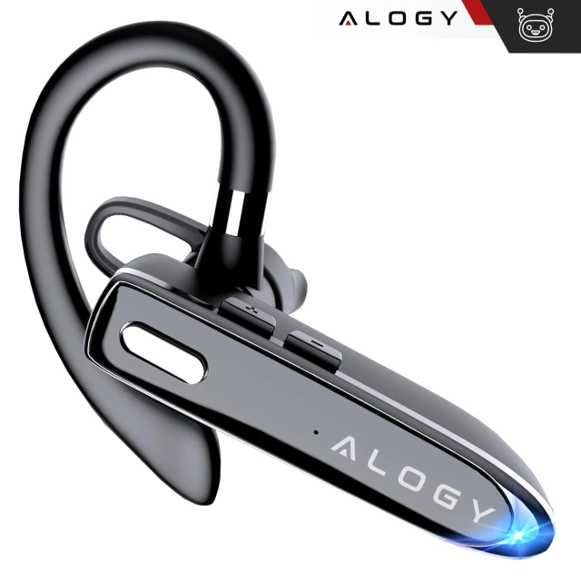 Słuchawka Bluetooth dla kierowcy bezprzewodowa zestaw z etui ładującym zestaw słuchawkowy Alogy Czarna