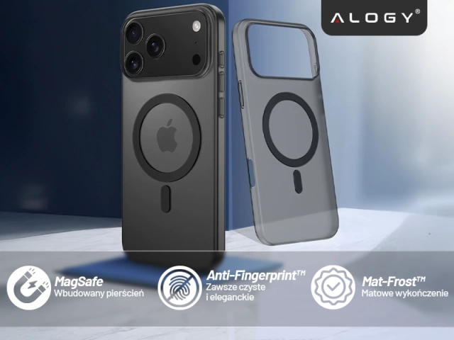 Etui do Apple iPhone 17 Pro Max – matowa obudowa do MagSafe z ochroną obiektywu, smukłe i odporne na zarysowania, idealne dopasowanie – Alogy Skinny MatteCase™ Czarne