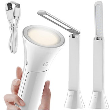 Alogy Lampka LED nocna biurkowa 2w1 Lampa i Latarka 3 tryby Bezprzewodowa Regulacja światła Biała