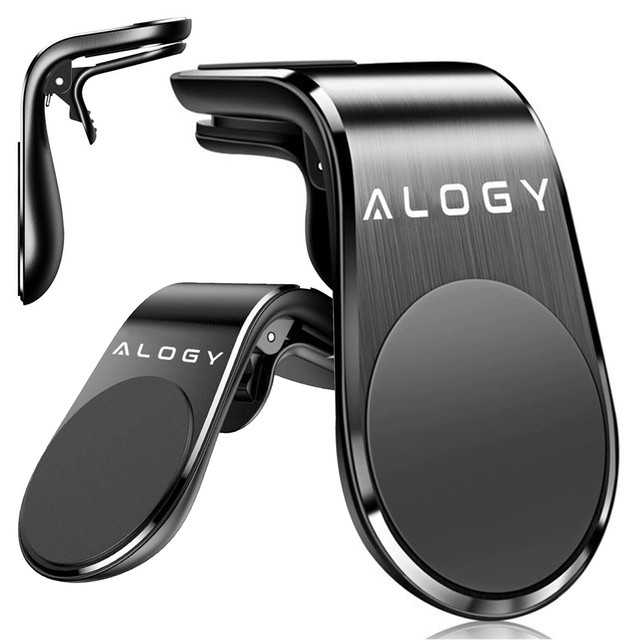Alogy Uchwyt magnetyczny do samochodu na telefon do kratki nawiewu mocny Czarny