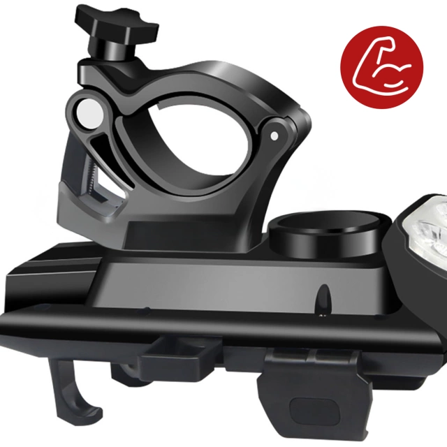 Alogy 4w1 Uchwyt rowerowy na telefon + lampka przednia + dzwonek na rower + Powerbank 3000mAh Bicycle Front Light