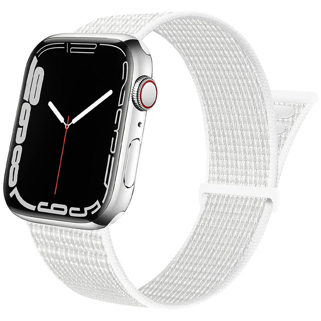 Alogy Nylon Strap Pasek z rzepem do Apple Watch 1/2/3/4/5/6/7/8/SE (38/40/41mm) Biały