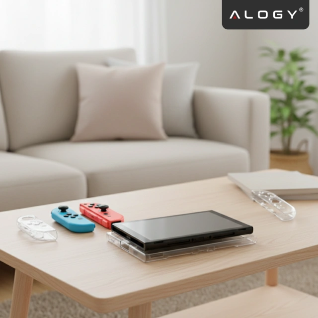 Etui ochronne do Nintendo Switch 2 (2025) – mocna, odporna obudowa z otworem na stopkę, twarda konstrukcja, idealne dopasowanie – Alogy Hard Case™ Przezroczyste