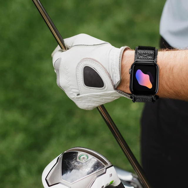 Alogy Pasek nylonowy Sport Strap na rzep do Apple Watch 1/2/3/4/5/6/7/8/SE (38/40/41mm) Niebiesko-szary