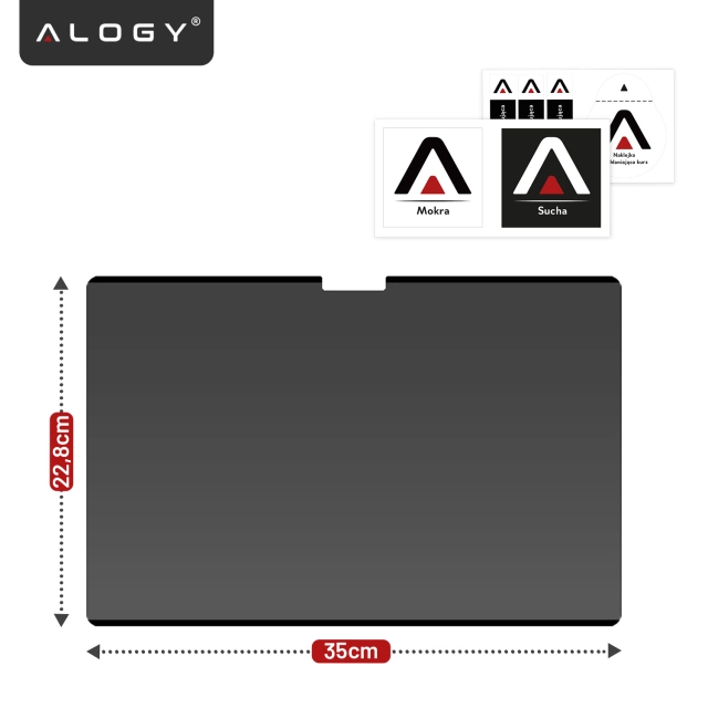 Magnetyczna folia prywatyzująca do Macbook Pro 16" 2021-2024 – ochrona prywatności, łatwy montaż, pokrowiec do przechowywania, redukcja odblasków – Alogy SecureView™