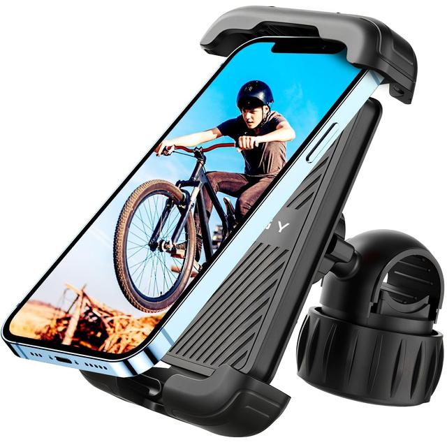 Uchwyt rowerowy do telefonu 4.7-6.8" na telefon kierownicę roweru na rower motocykl regulowany Alogy Sport czarny
