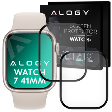 Alogy 2x Szkło na smartwatch elastyczne 3D do Apple Watch 7 41mm Black