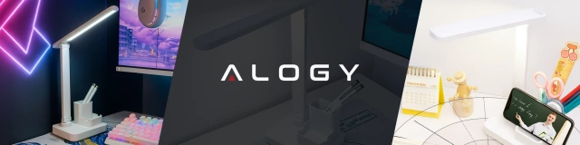 Lampka biurkowa nocna LED – akumulator 2400 mAh, organizer na długopisy i telefon, regulowane światło, idealna na biurko i do nauki – Alogy Light&Organize™ Biała