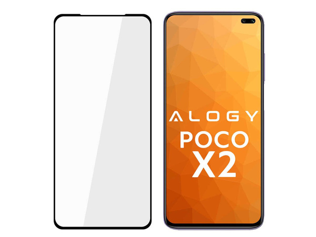 Alogy Szkło na ekran Full Glue case friendly do Xiaomi Poco X2 Czarne