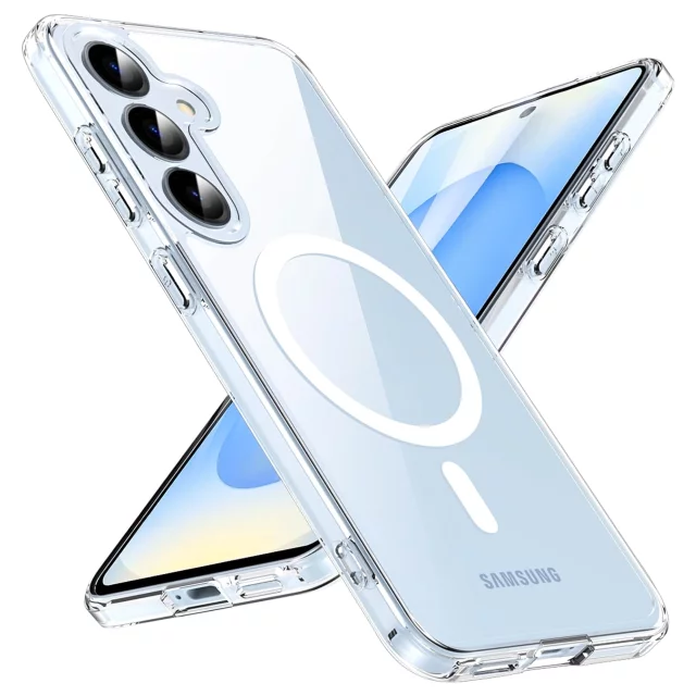 Etui do Samsung Galaxy S25 obudowa ochronna na telefon Alogy HybridMag™️ Case do MagSafe Przezroczyste + Szkło