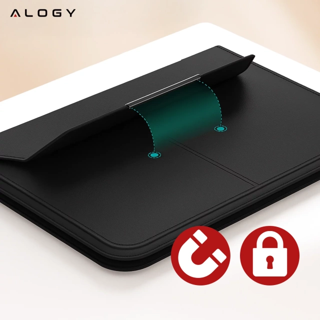 Torba na laptopa Alogy FlexCase Pro wielofunkcyjna rozkładana z podstawką i podkładką na myszkę do Macbooka 13/  14" Czarna
