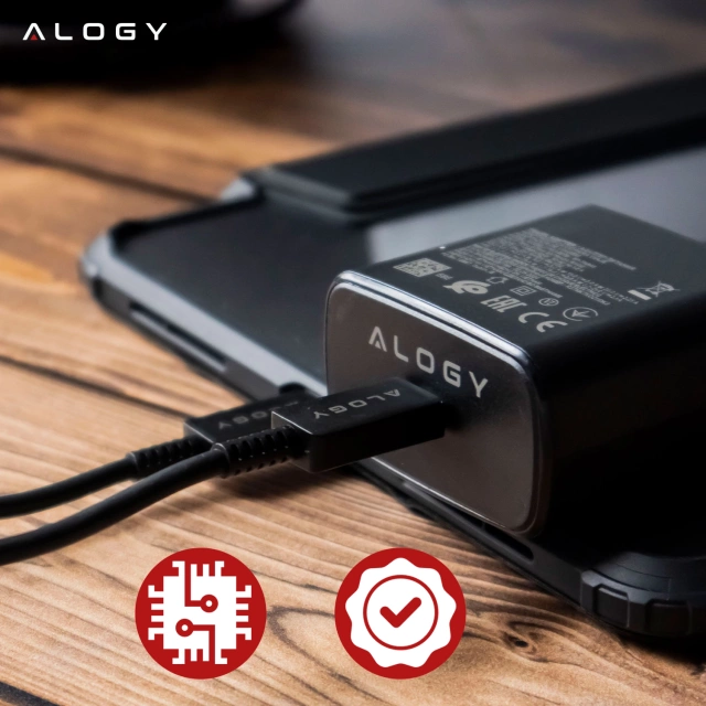 Alogy Ładowarka sieciowa USB-C typ C PD Premium szybka 45W 3A + Kabel Type-C 1M czarna