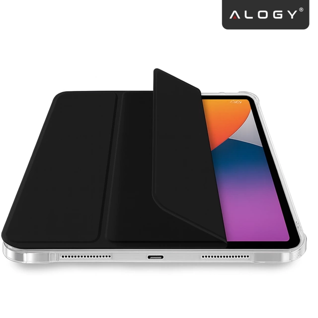 Etui do Apple iPad 11gen. 11" 2025 / 10gen. 10.9" 2022 Ochronne Hybrydowe z Miejscem na Rysik, Składana Okładka, Funkcja Podstawki, Alogy HybridBook™ Case  – Czarne