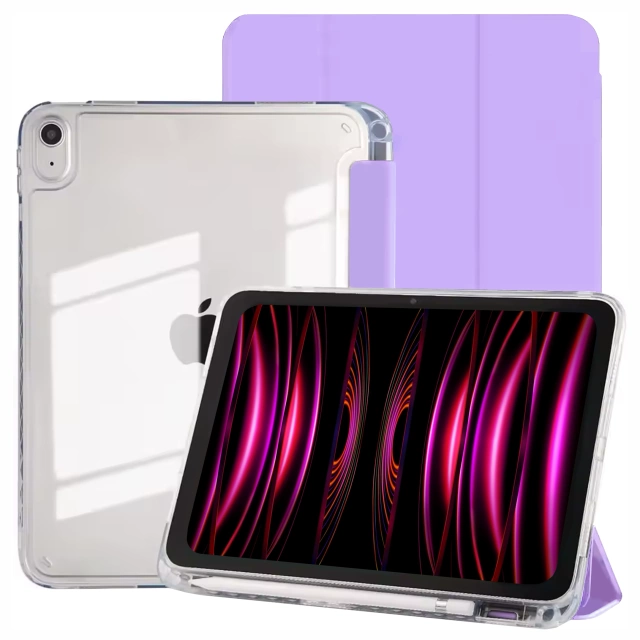Etui do Apple iPad 11gen. 11" 2025 / 10gen. 10.9" 2022 Ochronne Hybrydowe z Miejscem na Rysik, Składana Okładka, Funkcja Podstawki, Alogy HybridBook™ Case  – Fioletowe