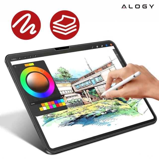 Matowe Szkło hartowane do Apple iPad Pro 13" 2024 Alogy Matte Paper-Like Screen Protector z zestawem montażowym