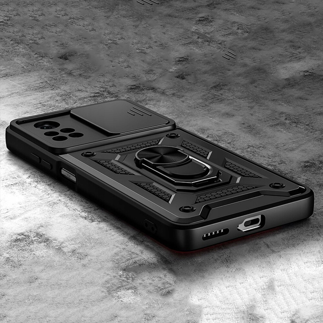 Alogy Etui na telefon Camshield Stand Ring z osłonką na aparat do Xiaomi Poco X4 Pro 5G