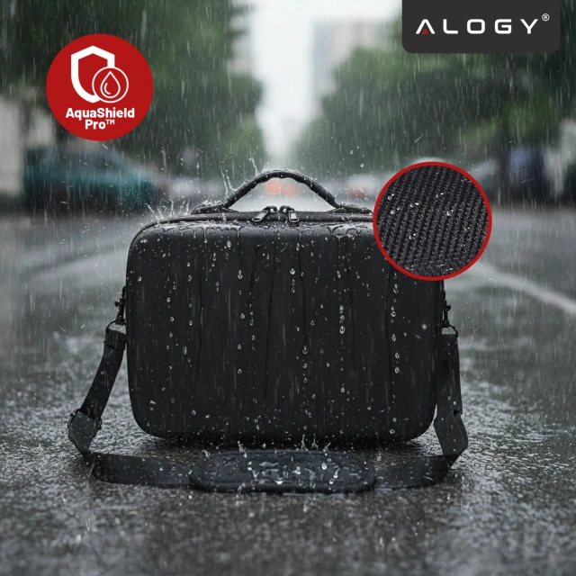 Alogy Hard Case Pokrowiec sztywny kuferek walizka etui do drona DJI Mini 4 Pro / DJI Mini 3 Pro / Mini 3 twarde z paskiem Czarny