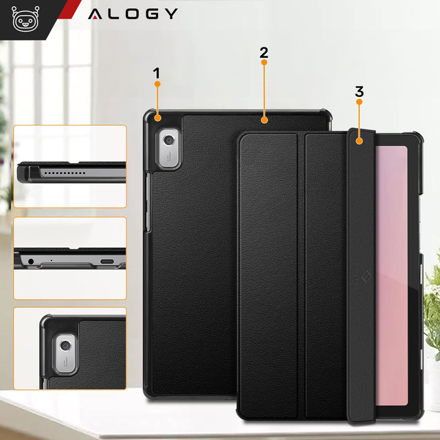 Alogy Etui na tablet Lenovo Tab M9 2023 9" TB310XU TB310FU Book Cover Case Czarne