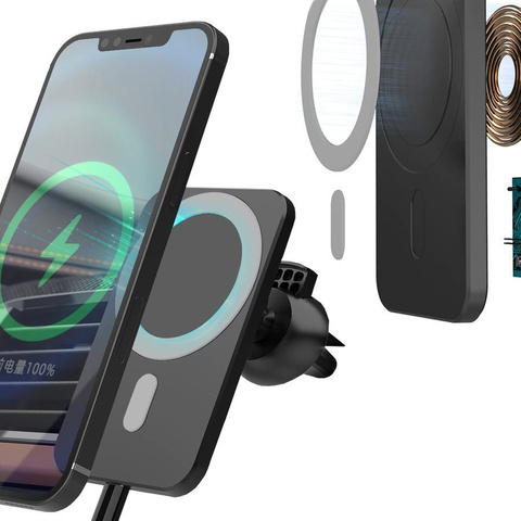 Alogy Uchwyt samochodowy z ładowarką indukcyjną Qi do MagSafe na kratkę 15W