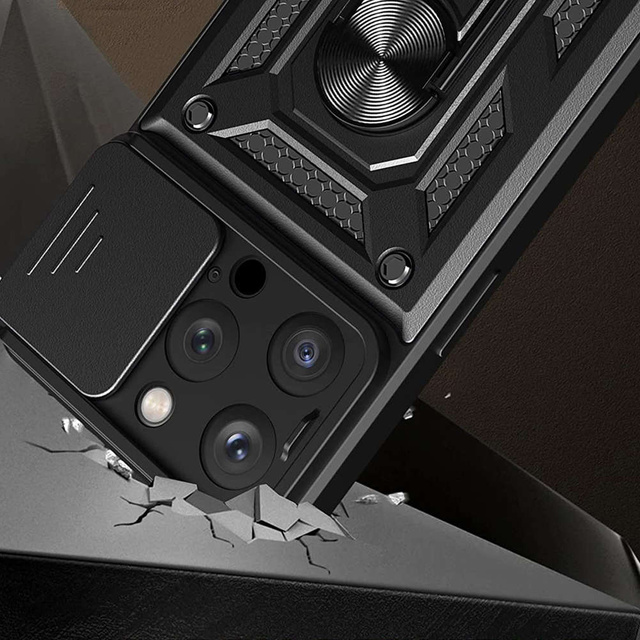 Alogy Etui ochronne Camshield Stand Ring z osłonką na aparat do iPhone 15 Pro Max