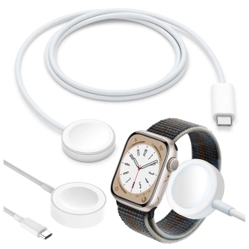 Alogy Ładowarka indukcyjna QI Charger do Apple Watch USB-C 100cm Biała