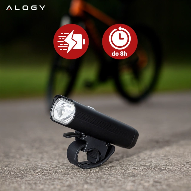 Lampka rowerowa przód LED przednia światło roweru 800LM 1800mah oświetlenie wodoodporna światełko na rower czarna