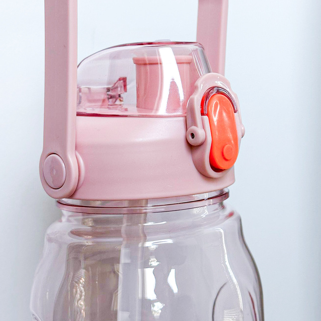 Alogy Butelka ze słomką Time Marker Water Bottle with Straw with Handle 1500ml