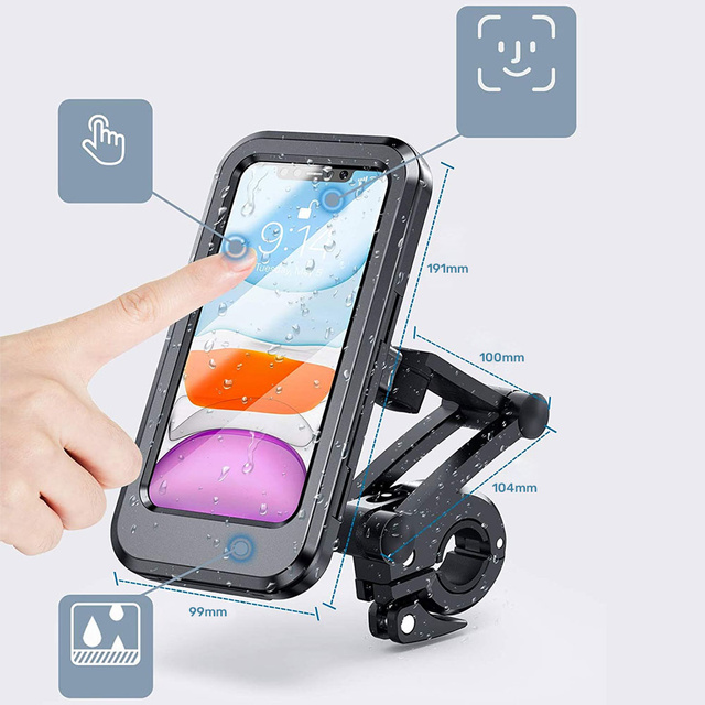 Alogy Uchwyt na rower wodoszczelny Waterproof Bicycle Phone Holder na kierownicę do telefonu Czarny