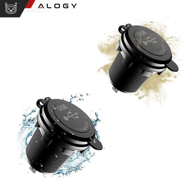 Alogy Zasilacz ładowarka do auta samochodowa konektory 2x USB QC 3.0 LED