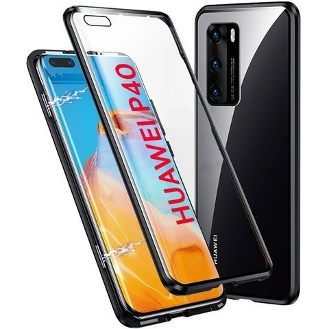 Etui na telefon magnetyczne Dr.Fit szklane do Huawei P40 Czarne