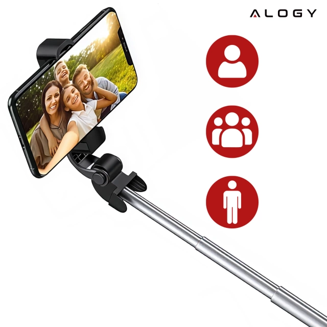Selfie stick Alogy Tripod Stand Uchwyt ze statywem na telefon z pilotem Bluetooth Czarny