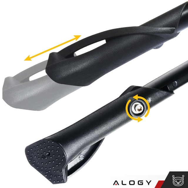 Alogy Bike Stopka rowerowa podpórka nóżka regulowana stojak do roweru 24-29 cm centralna aluminiowa czarna