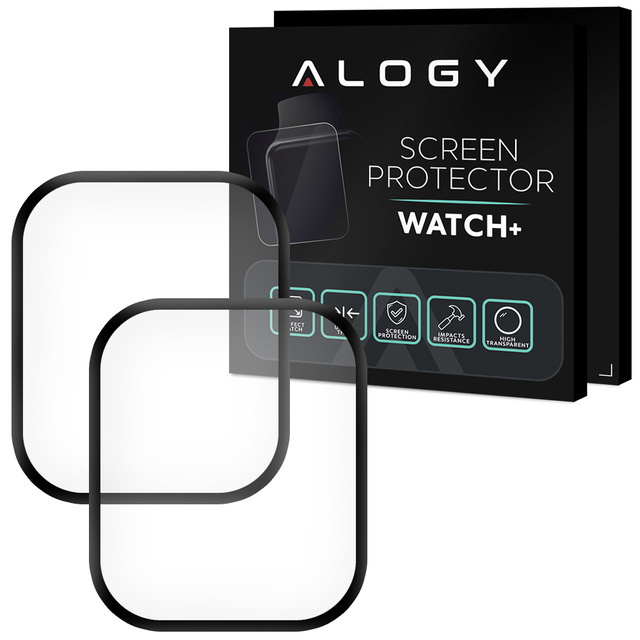 Alogy 2x Szkło na smartwatch elastyczne 3D do Apple Watch 7 41mm Black