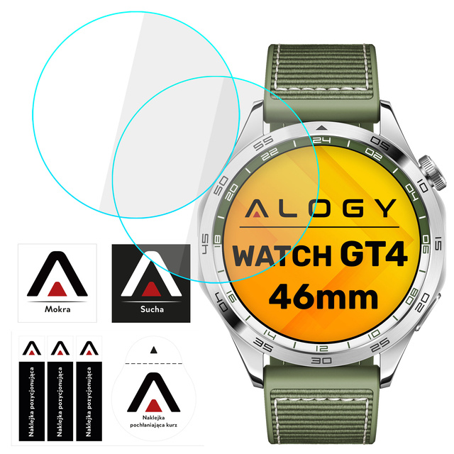 Alogy Screen Protector Watch+ 2x Szkło Hartowane ochronne na smartwatch do Huawei Watch GT4 GT 4 46mm