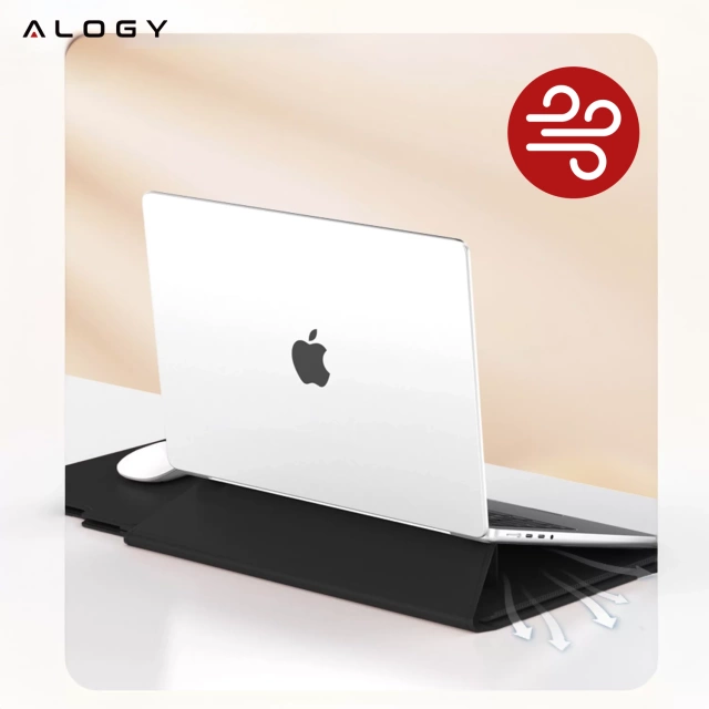 Torba na laptopa Alogy FlexCase Pro wielofunkcyjna rozkładana z podstawką i podkładką na myszkę do Macbooka 13/  14" Czarna