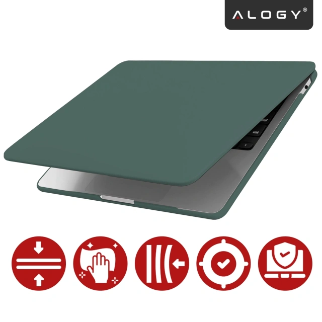 Etui do Apple Macbook Air 13.6 2022-2025 (M2/M3/M4) – elastyczna, matowa obudowa ochronna, lekka i odporna – Alogy AirGuard™ Zielony