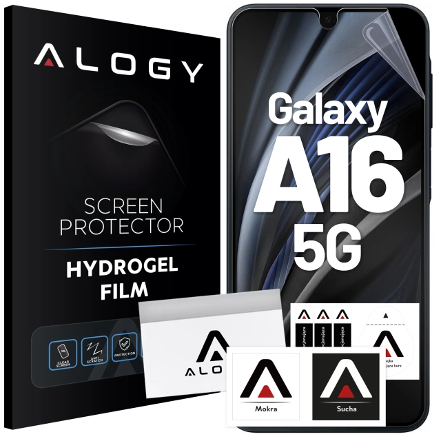 Folia hydrożelowa do Samsung Galaxy A16 5G – elastyczna ochrona ekranu, samoregeneracja, pełne dopasowanie i wysoka przejrzystość – Alogy Hydrogel Film™