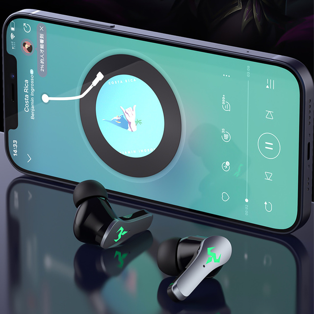 Alogy Słuchawki bezprzewodowe Bluetooth 5.2 TWS 9D EarPhones z stacją dokującą z mikrofonem PowerBank dla graczy Czarne
