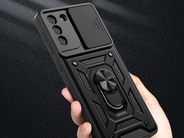 Alogy Camshield Stand Ring Etui obudowa z osłonką na aparat do Samsung Galaxy S21