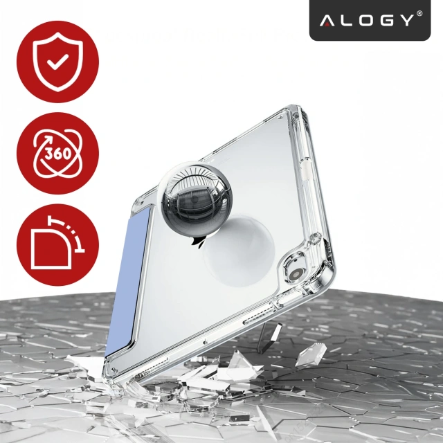 Etui do Apple iPad 11gen. 11" 2025 / 10gen. 10.9" 2022 – hybrydowa ochrona z miejscem na rysik, składana okładka z funkcją podstawki, precyzyjne dopasowanie – Alogy HybridBook™ Case Lawendowy