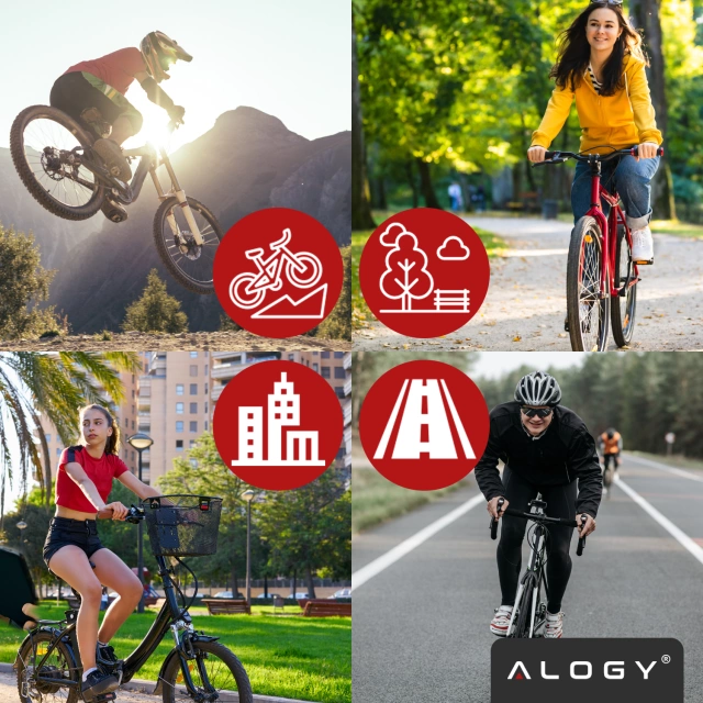 Pedały rowerowe Alogy do roweru szosowego i górskiego platformowe MTB aluminiowe komplet 2szt Aluminium z potrójnym łożyskiem Czarne