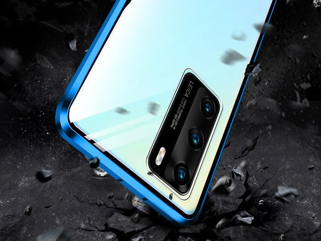 Etui na telefon magnetyczne Dr.Fit szklane do Huawei P40 Niebieskie